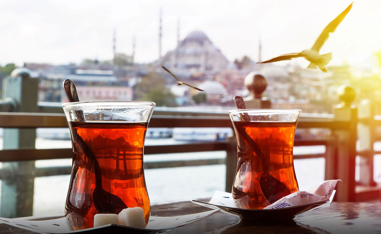 Serving Turkish Tea