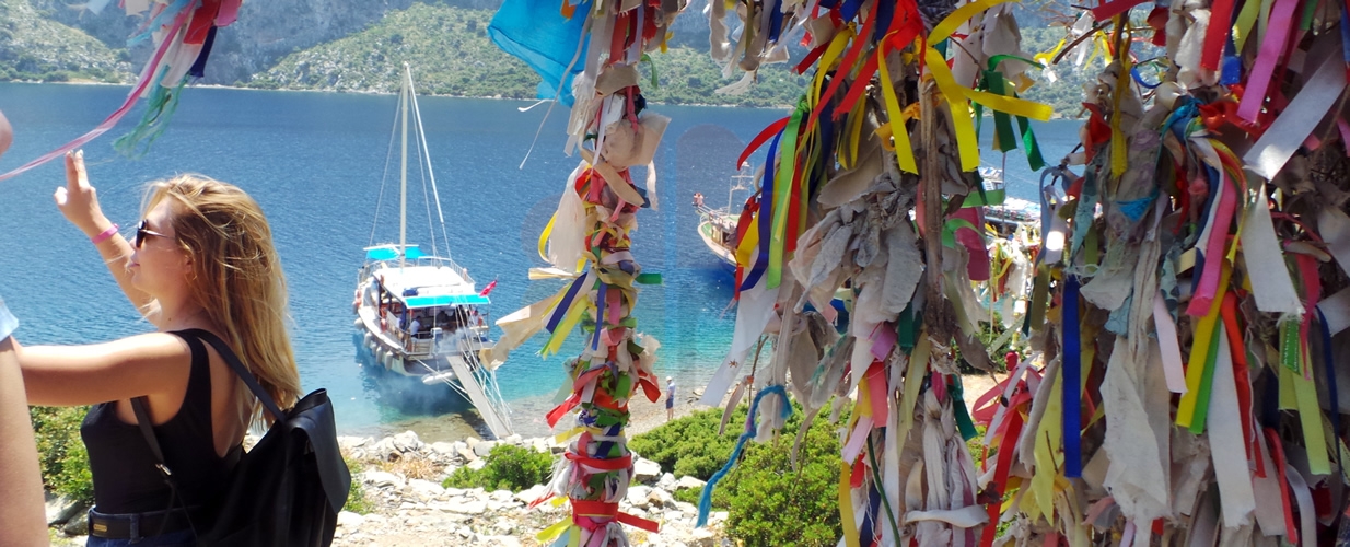 A view from aegean island boat trip