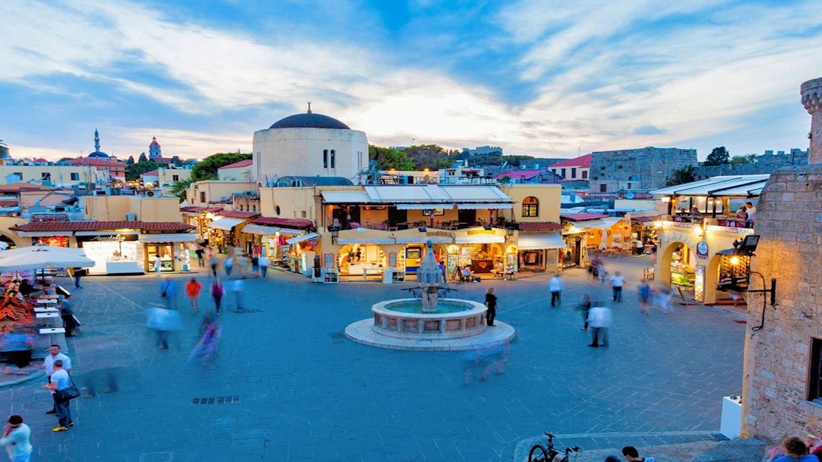 Hippocrates square rhodes island greece