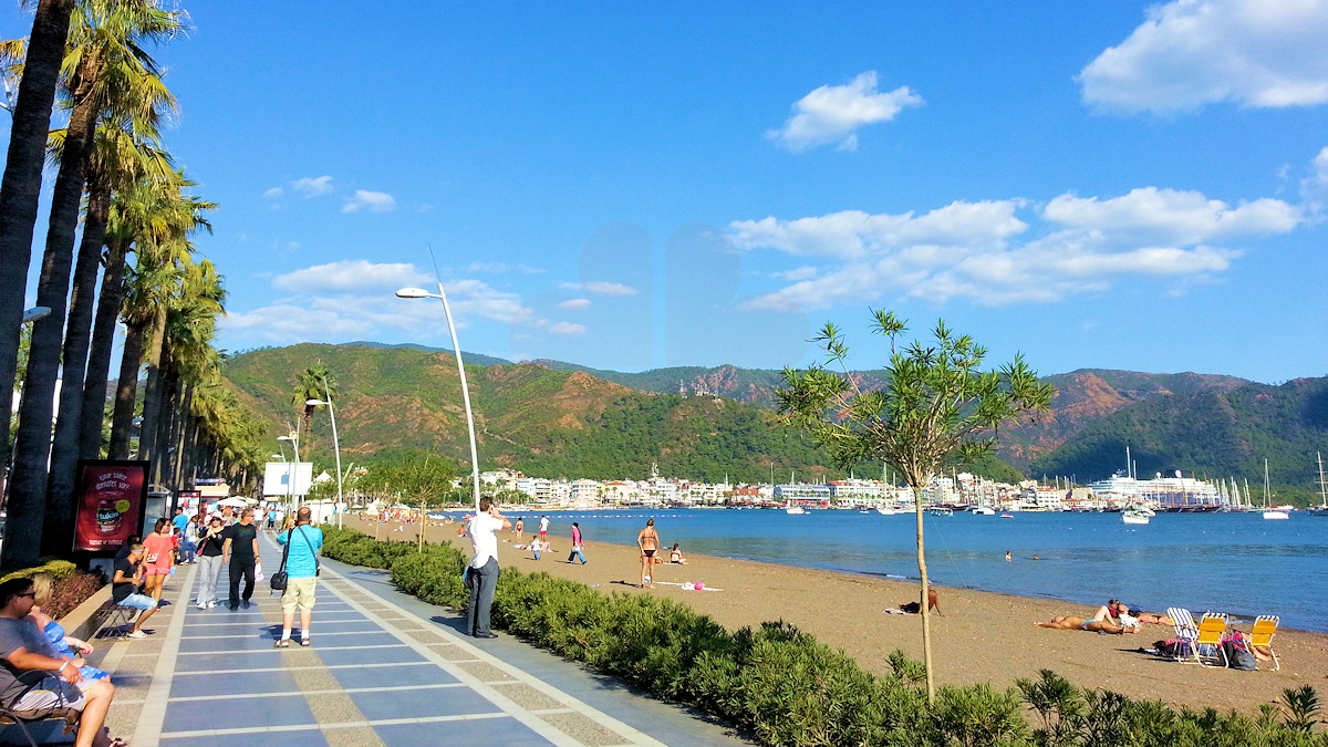 Marmaris beach photos, marmaris promenade and beach