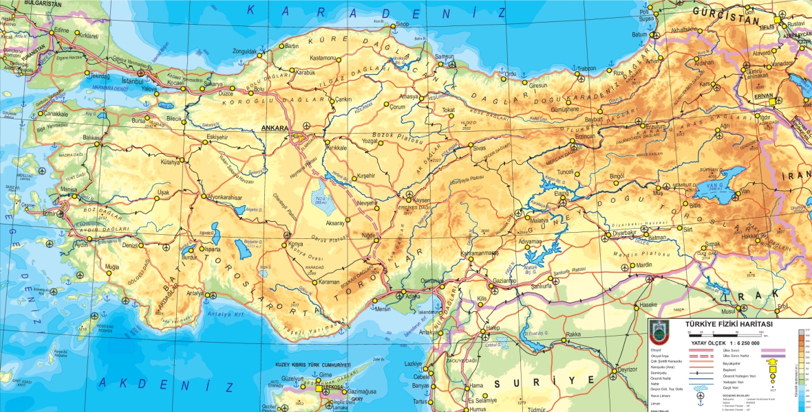 Turkey Geography Map