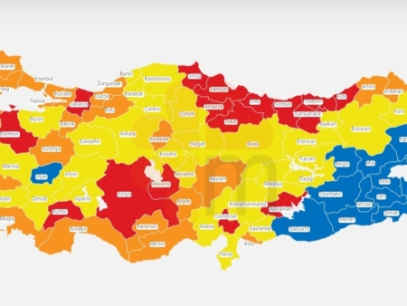 Covid19 map of Turkey