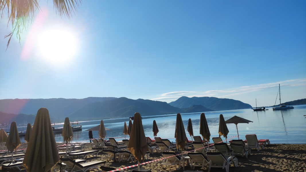 Surreal Morning View on the Long Beach Marmaris - Marmaris Turkey Surreal Morning View on the Long Beach Marmaris