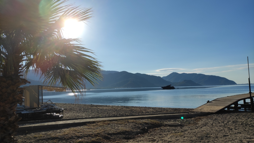 Surreal Morning View on the Long Beach Marmaris - Marmaris Turkey Surreal Morning View on the Long Beach Marmaris