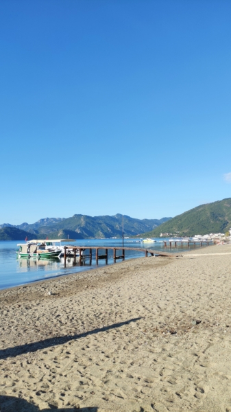 Surreal Morning View on the Long Beach Marmaris - Marmaris Turkey Surreal Morning View on the Long Beach Marmaris