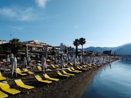 Sunrise of the day and beach vibes in marmaris