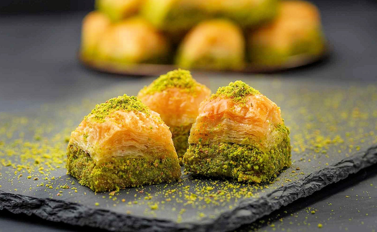 Eid Mubarak with traditional baklava