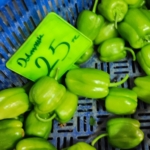 Fresh bell peppers on Marmaris food market